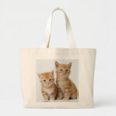 Twee Schattige Kittens Grote Tote Bag (Voorkant)