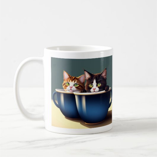 Twee schattige kittens in mokken full colour (Links)