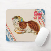 twee schattige kittens muismat (Met muis)