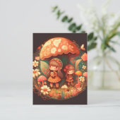 Twee schattige kleine elfjes briefkaart (Staand voorkant)