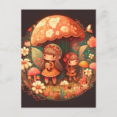 Twee schattige kleine elfjes briefkaart (Voorkant)