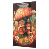 Twee schattige kleine elven onder paddenstoelen Kl Klembord (Links)