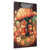 Twee schattige kleine elven onder paddenstoelen Kl Klembord (Rechts)