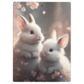 Twee schattige konijnen met sakura klembord (Achterkant)