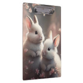Twee schattige konijnen met sakura klembord (Rechts)