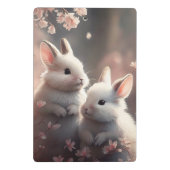 Twee schattige konijnen met sakura Mini Clipboard Mini Klembord (Achterkant)