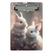 Twee schattige konijnen met sakura Mini Clipboard Mini Klembord (Voorkant)