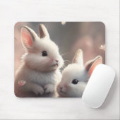 Twee schattige konijnen met sakura Mousepad Muismat (Met muis)