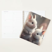 Twee schattige konijnen met sakura Planner (Display)
