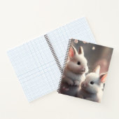 Twee schattige konijnen met sakura Spiral Notitieb Notitieboek (Binnen)