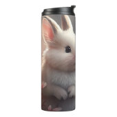 Twee schattige konijnen met sakura Thermal Tumbler Thermosbeker (Gedraaid links)