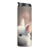 Twee schattige konijnen met sakura Thermal Tumbler Thermosbeker (Geroteerd rechts)