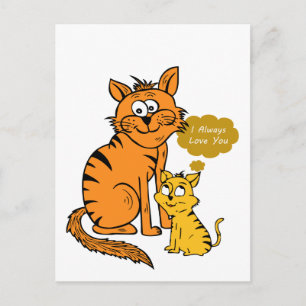 twee schattige, liefhebbende tijgers Ik hou altij Briefkaart