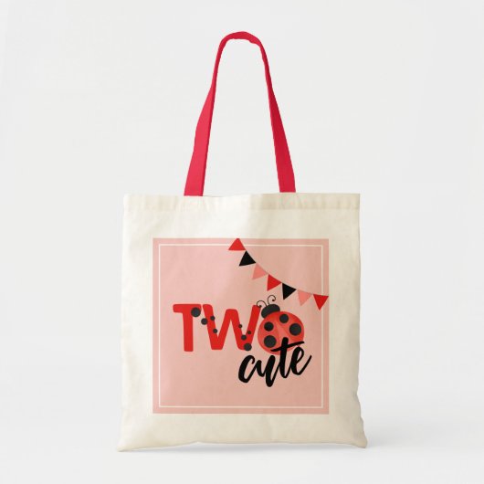 "Twee Schattige" Lieveheersbeestje 2e Verjaardag B Tote Bag (Voorkant)