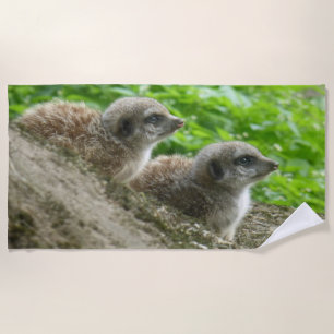Twee schattige Meerkats strandlaken