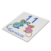 twee schattige muizenhuishumber tegeltje (Zijkant)