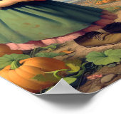 Twee Schattige  Munchkins in een pompoenpatch Poster (Hoek)