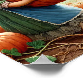 Twee Schattige  Munchkins in een pompoenpatch Poster (Hoek)