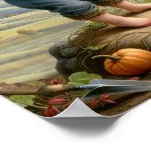 Twee Schattige  Munchkins in een pompoenpatch Poster (Hoek)