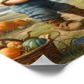 Twee Schattige  Munchkins in een pompoenpatch Poster (Hoek)