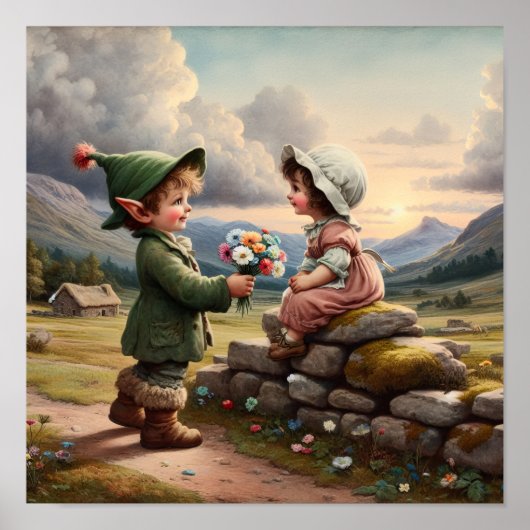 Twee Schattige  Munchkins in Landkleding Poster (Voorkant)