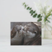 Twee Schattige otters Briefkaart (Staand voorkant)
