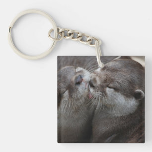 Twee Schattige otters Sleutelhanger