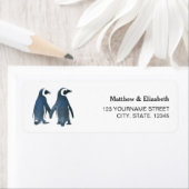 Twee Schattige Pinguïns | Romantisch Huwelijk Etiket (Insitu)