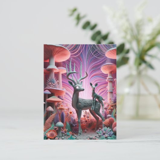 Twee schattige rare herten briefkaart (Staand voorkant)