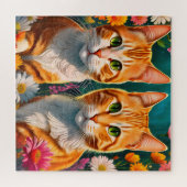 Twee schattige rode tabby katten legpuzzel (Horizontaal)