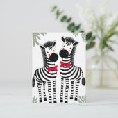 Twee Schattige Zebras Briefkaart (Staand voorkant)