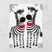 Twee Schattige Zebras Briefkaart (Voorkant)