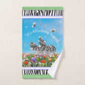 Twee schattige zebra's die samen de zomer lopen bad handdoek (Handdoek)