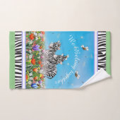 Twee schattige zebra's die samen de zomer lopen bad handdoek (Handdoek)
