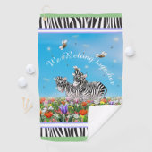 Twee schattige zebra's samen Zomer Golfhanddoek (Insitu)