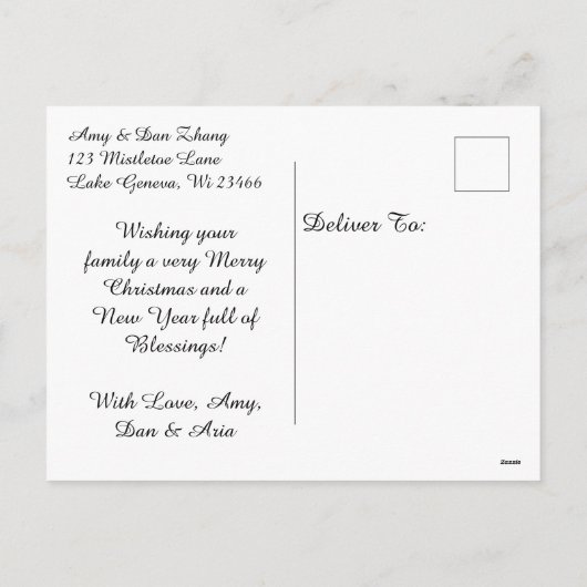 Twee Schattigee Aziatische kinderen Kerst Feestdagenkaart (Achterkant)