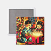 Twee Schattigee  Aziatische kinderen Kerst Magneet (Voorkant / Achterkant)