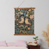 Twee Schattigee Baby Birds Botanische Tuin Hangend Wandkleed (Slaapkamer)