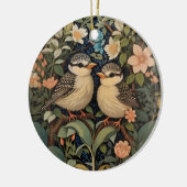Twee Schattigee Baby Birds Botanische Tuin Keramisch Ornament (Links)