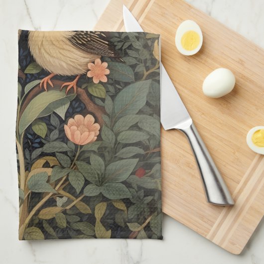 Twee Schattigee Baby Birds Botanische Tuin Theedoek (Quarter Fold)