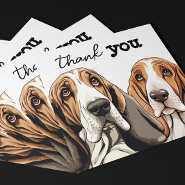 Twee Schattigee Basset Hound Faces Bedankkaart