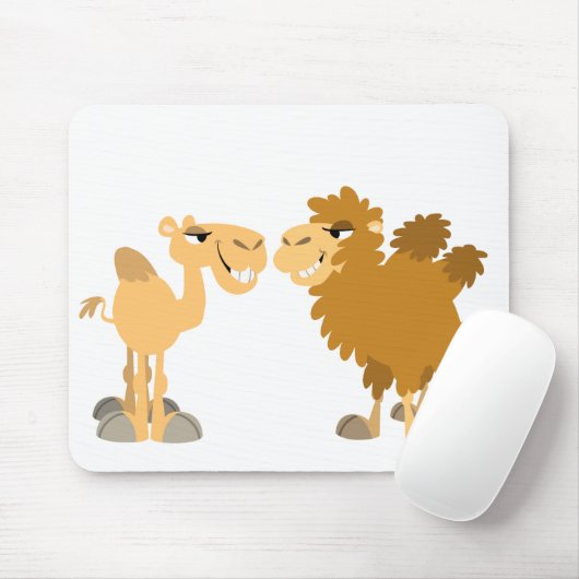 Twee Schattigee Cartoon Camels Mousepad Muismat (Met muis)
