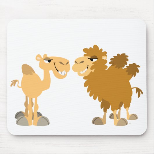 Twee Schattigee Cartoon Camels Mousepad Muismat (Voorkant)