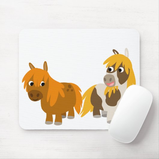 Twee Schattigee Cartoon pony's mousepad Muismat (Met muis)
