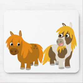 Twee Schattigee Cartoon pony's mousepad Muismat