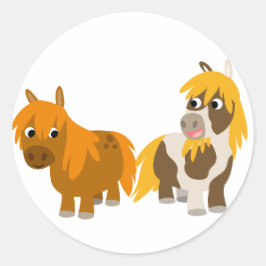 Twee Schattigee Cartoon pony's sticker
