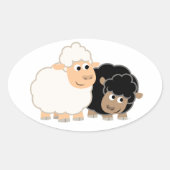 Twee Schattigee Cartoon Sheep Sticker (Voorkant)