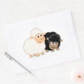 Twee Schattigee Cartoon Sheep Sticker (Envelop)