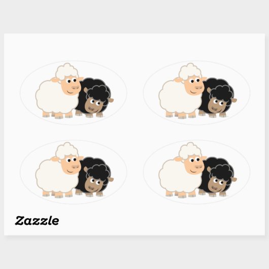 Twee Schattigee Cartoon Sheep Sticker (Vel)
