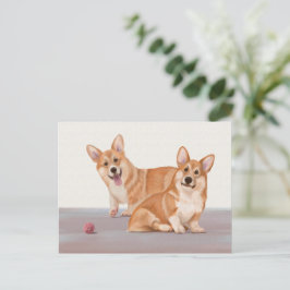 Twee Schattigee corgi’s Briefkaart